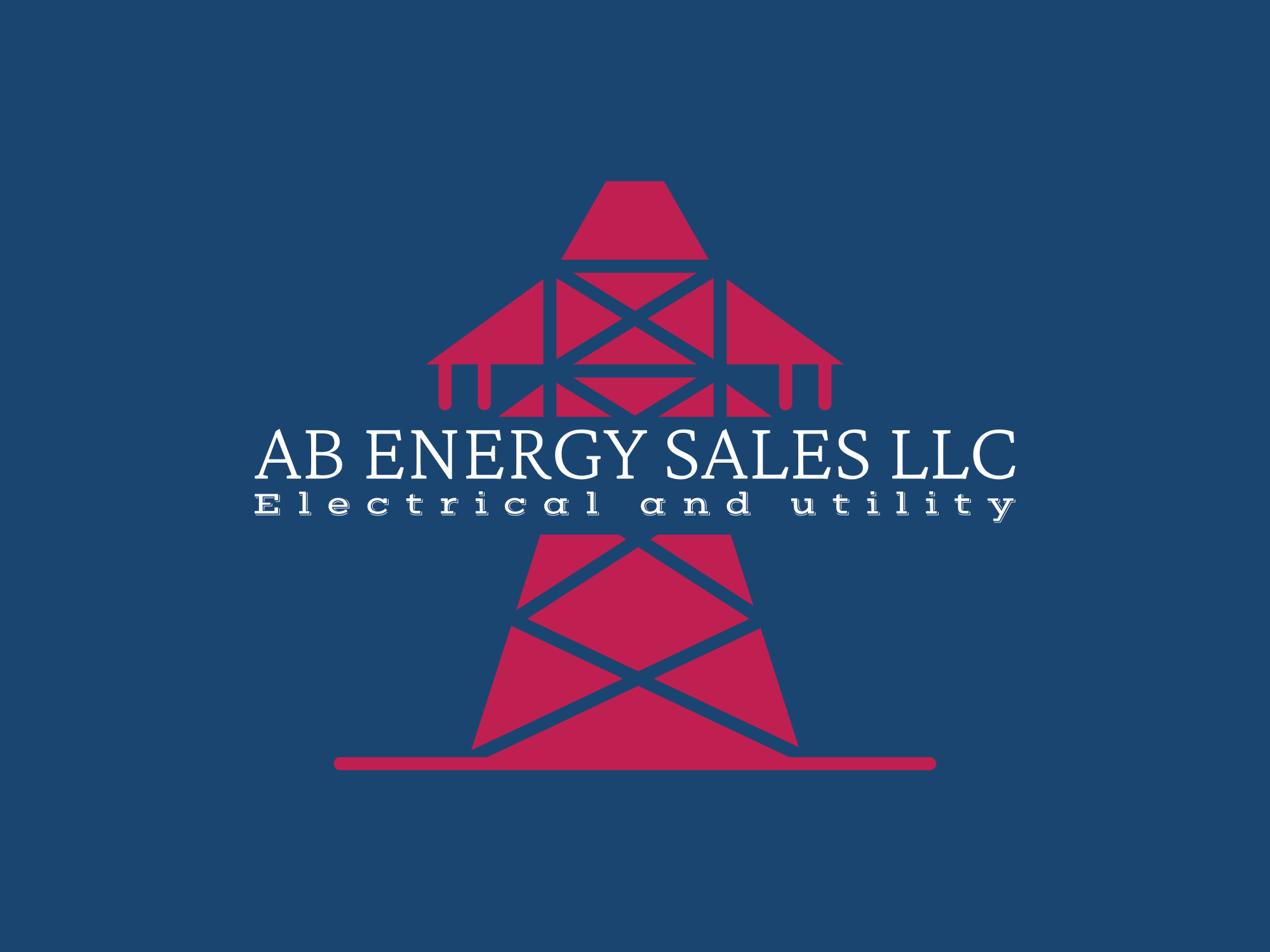 A red and white logo for ab energy sales llc.